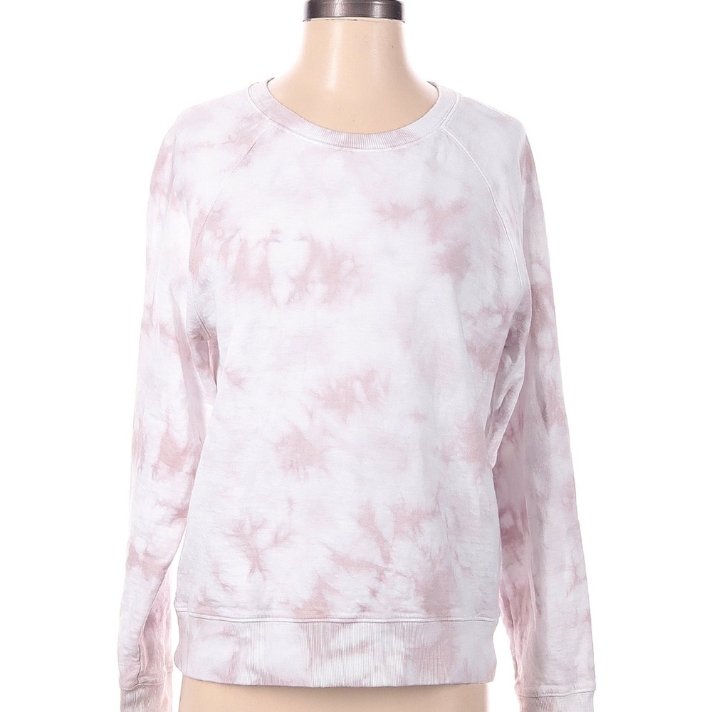 EUC Athleta S mauve/pink and white tie dye crewneck sweater